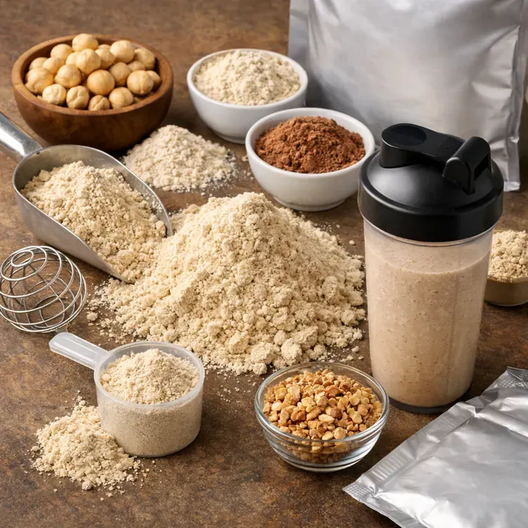 Hazelnut flour for meal replacement powders illustration